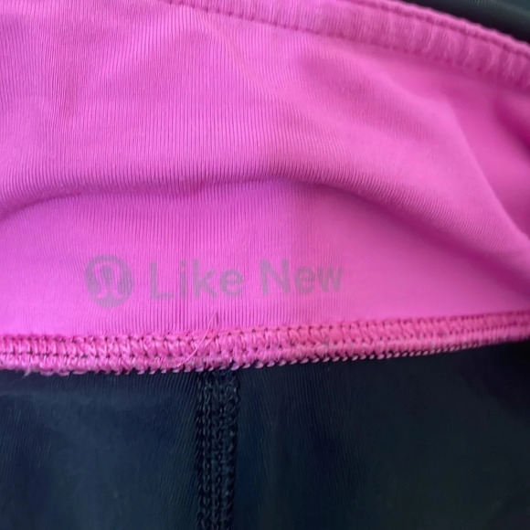 Lululemon Run: Fast And Free Crop Black Pow Pink size 6 - Picture 10 of 10